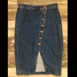 Madewell asymmetrical denim skirt